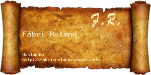 Fábri Roland névjegykártya